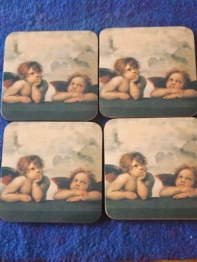 3 For $10 Godinger Cherub Coasters.  Set Of 4. New In BOX